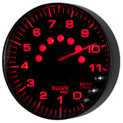 AutoMeter P239328 - GAUGE, TACHOMETER, 5", 11K RPM, W/SHIFT LIGHT & PEAK MEM, BLACK/BLACK, SPEK-PRO 2