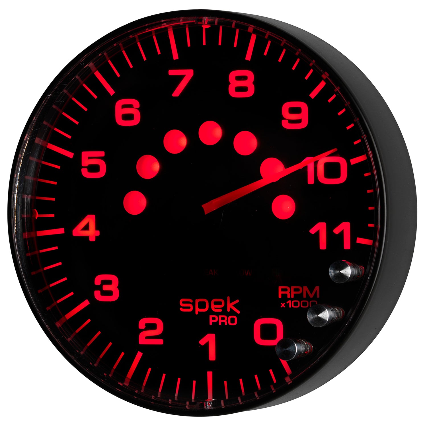 AutoMeter P239328 - GAUGE, TACHOMETER, 5", 11K RPM, W/SHIFT LIGHT & PEAK MEM, BLACK/BLACK, SPEK-PRO 2