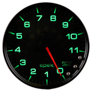 AutoMeter P23932 - GAUGE, TACHOMETER, 5", 11K RPM, W/SHIFT LIGHT & PEAK MEM, BLACK/BLACK, SPEK-PRO 4