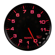 AutoMeter P23932 - GAUGE, TACHOMETER, 5", 11K RPM, W/SHIFT LIGHT & PEAK MEM, BLACK/BLACK, SPEK-PRO 3
