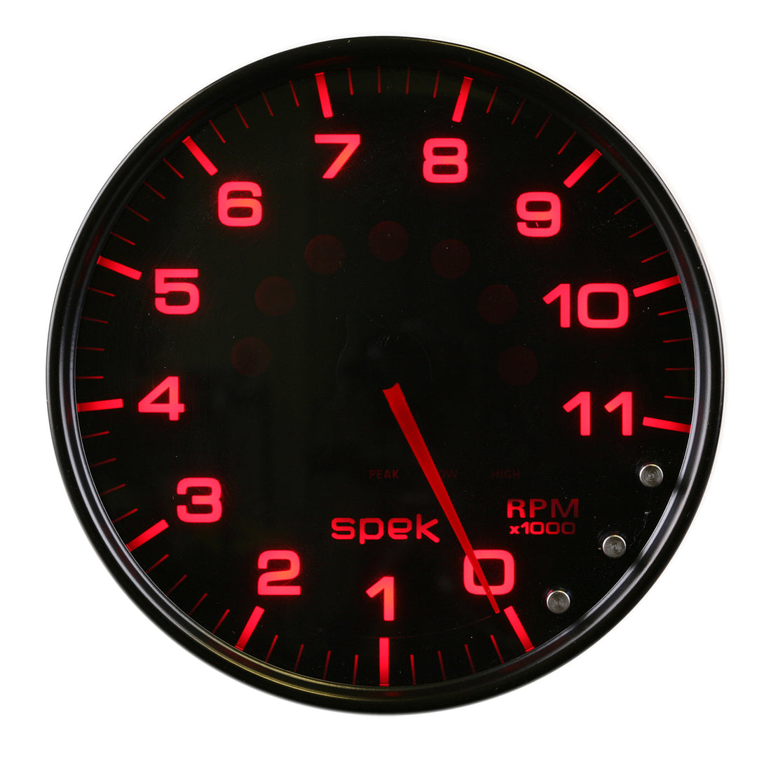 AutoMeter P23952 - GAUGE, TACHOMETER, 5", 11K RPM, W/SHIFT LIGHT & PEAK MEM, BLACK/SMOKE/BLK, SPEK 4
