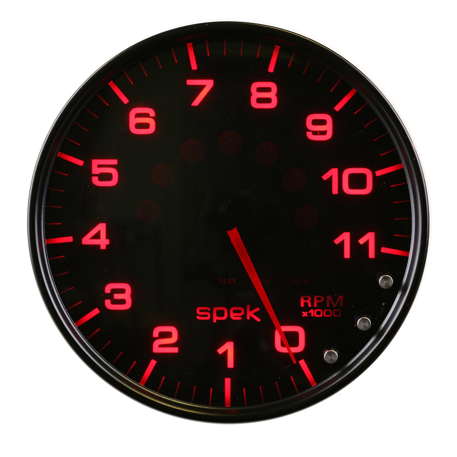 AutoMeter P23952 - GAUGE, TACHOMETER, 5", 11K RPM, W/SHIFT LIGHT & PEAK MEM, BLACK/SMOKE/BLK, SPEK 4