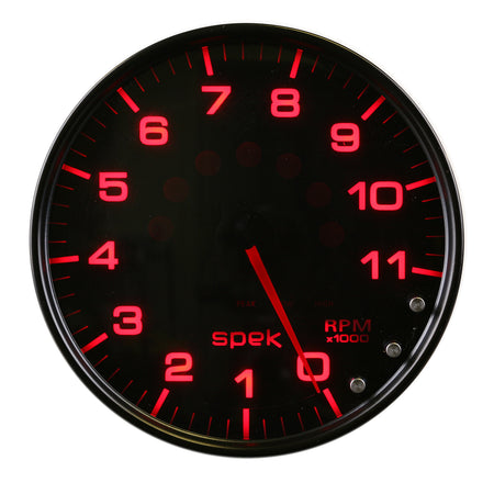 AutoMeter P23952 - GAUGE, TACHOMETER, 5", 11K RPM, W/SHIFT LIGHT & PEAK MEM, BLACK/SMOKE/BLK, SPEK 4