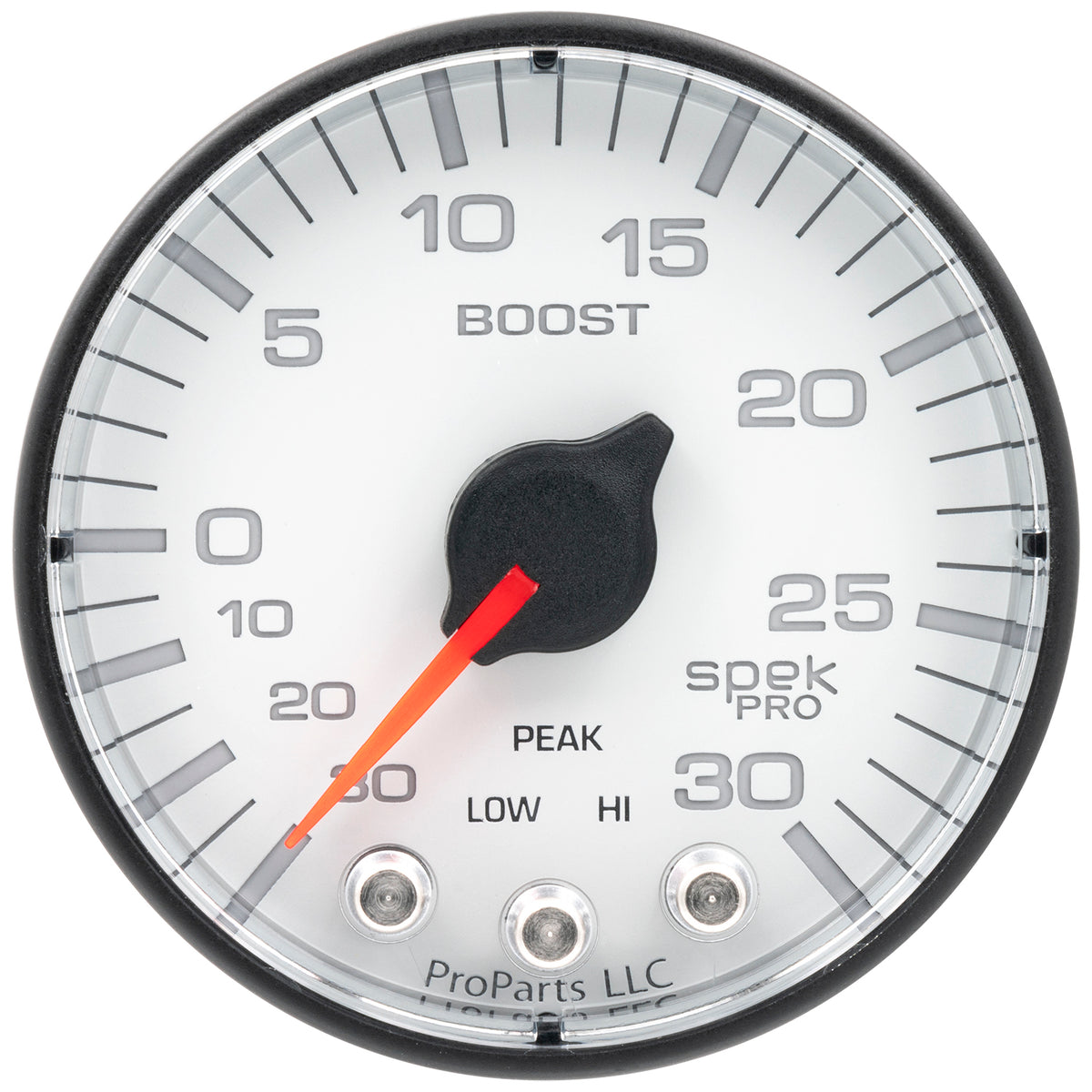 AutoMeter P302128 - GAUGE, VAC/BOOST, 2 1/16", 30INHG-30PSI, STEPPER MOTOR W/PK & WRN, WHT/BLK, SPEK 4