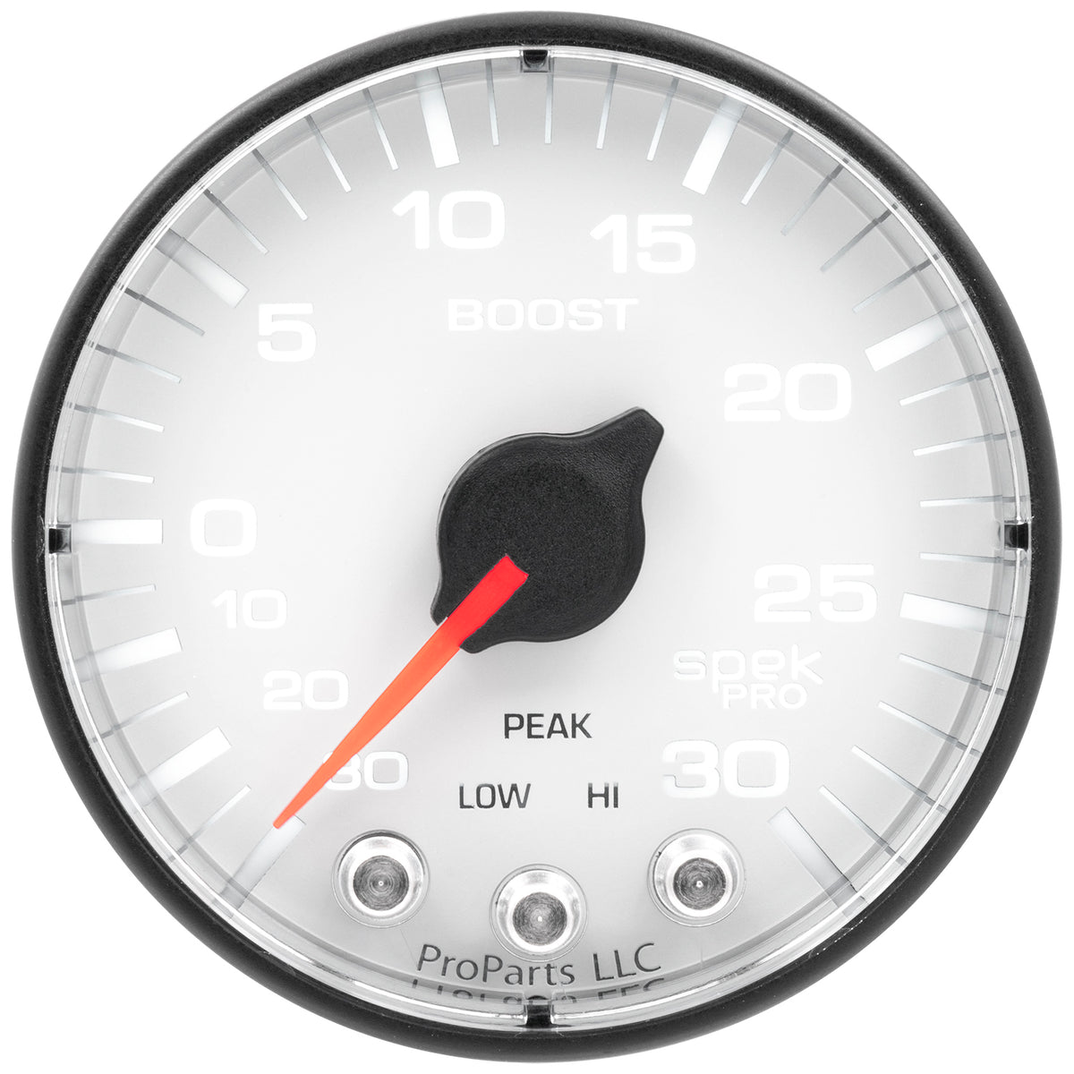 AutoMeter P302128 - GAUGE, VAC/BOOST, 2 1/16", 30INHG-30PSI, STEPPER MOTOR W/PK & WRN, WHT/BLK, SPEK 3