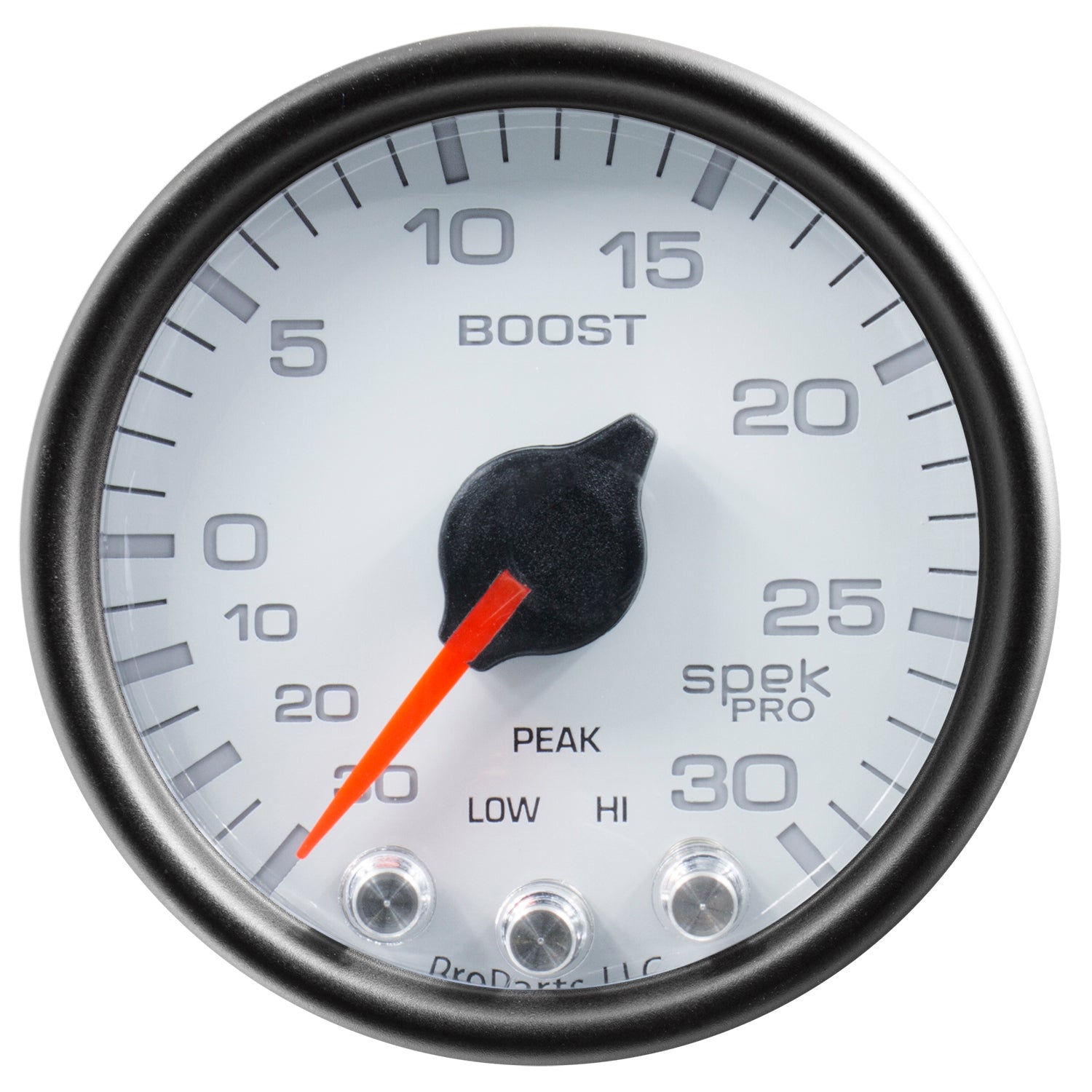 AutoMeter P30212 - GAUGE, VAC/BOOST, 2 1/16", 30INHG-30PSI, STEPPER MOTOR W/PK & WRN, WHT/BLK, SPEK 1
