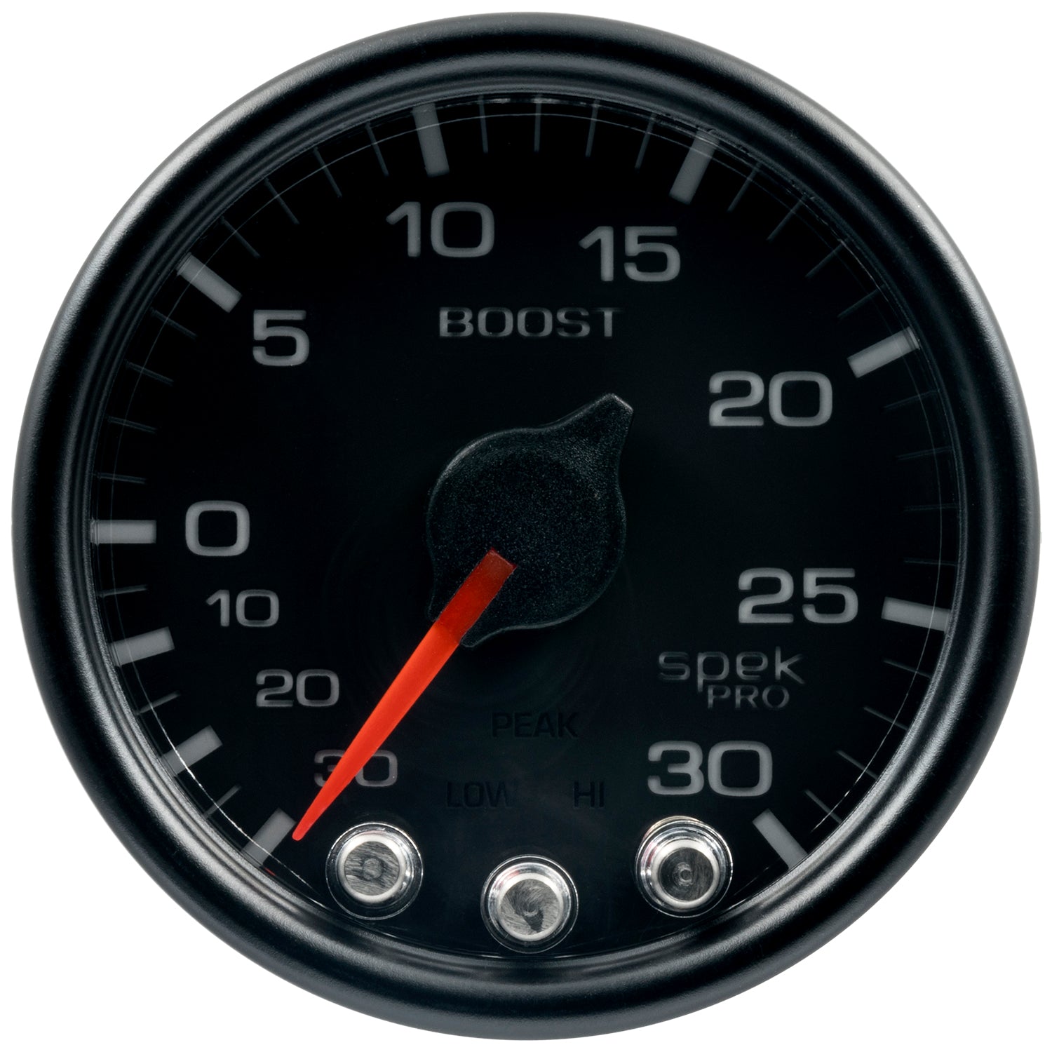AutoMeter P30232 - GAUGE, VAC/BOOST, 2 1/16", 30INHG-30PSI, STEPPER MOTOR W/PK & WRN, BLK/BLK, SPEK 4