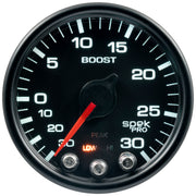 AutoMeter P30232 - GAUGE, VAC/BOOST, 2 1/16", 30INHG-30PSI, STEPPER MOTOR W/PK & WRN, BLK/BLK, SPEK 3