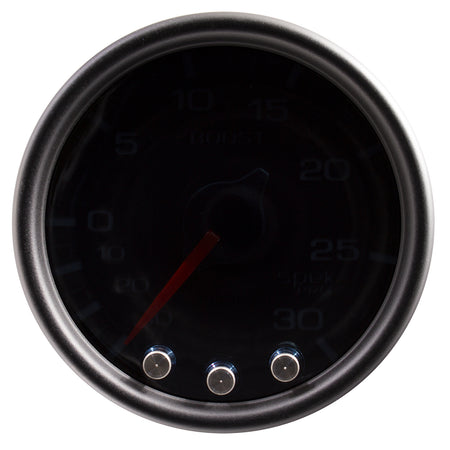 AutoMeter P30252 - GAUGE, VAC/BOOST, 2 1/16", 30INHG-30PSI, STEPPER MTR W/PK & WRN, BK/SMK/BK, SPEK 5