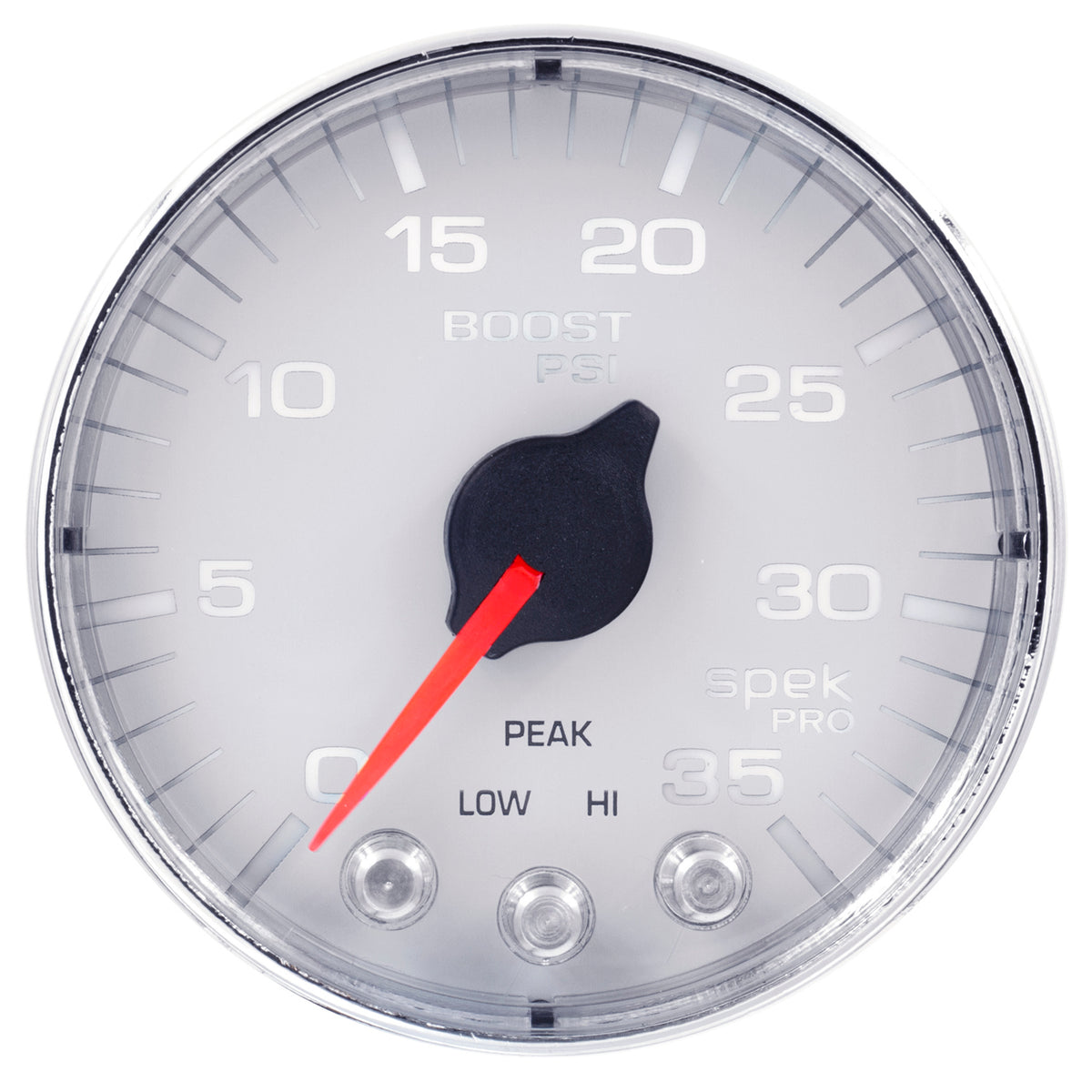 AutoMeter P303118 - GAUGE, BOOST, 2 1/16", 35PSI, STEPPER MOTOR W/PEAK & WARN, WHT/CHROME, SPEK-PRO 3