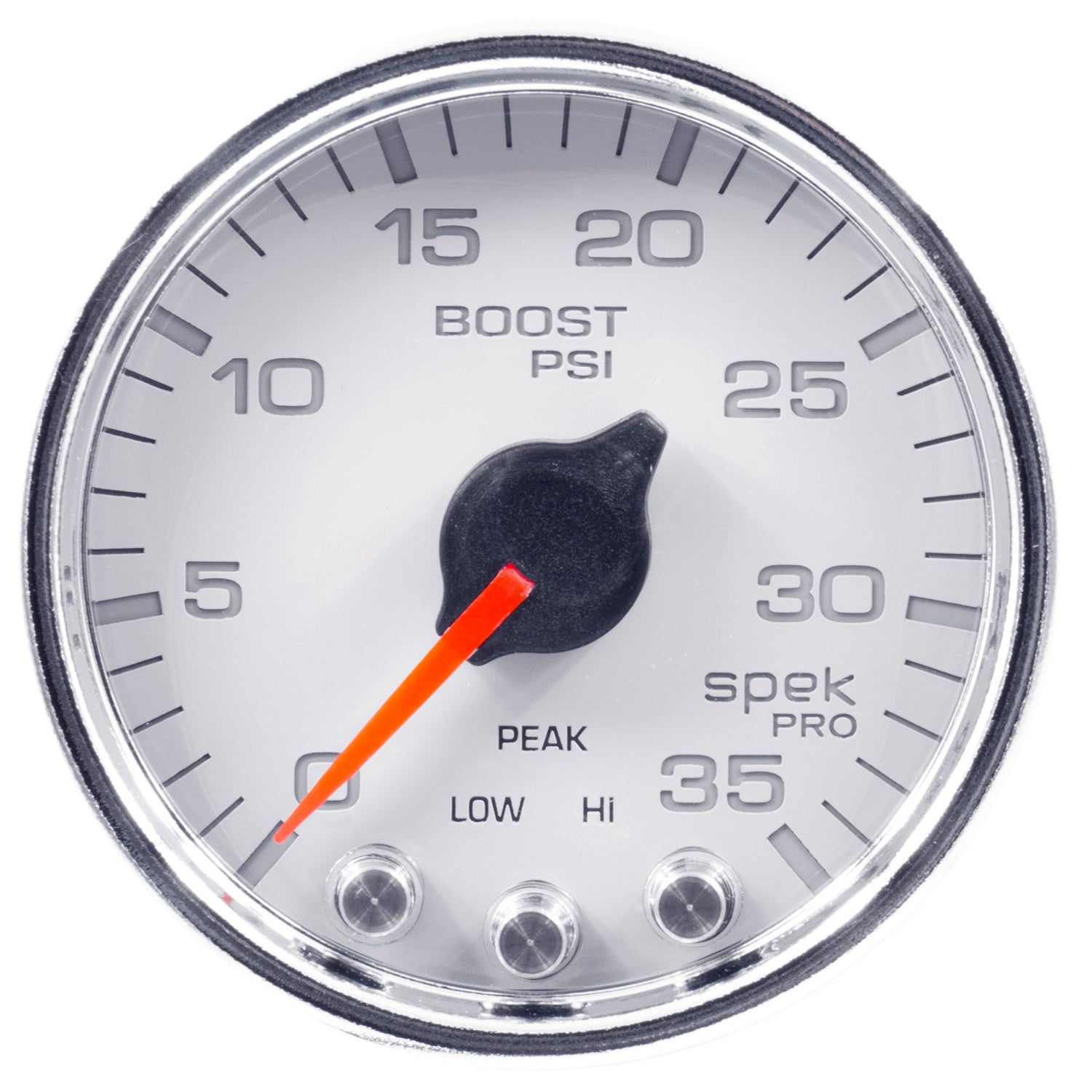 AutoMeter P30311 - GAUGE, BOOST, 2 1/16", 35PSI, STEPPER MOTOR W/PEAK & WARN, WHT/CHROME, SPEK-PRO 4