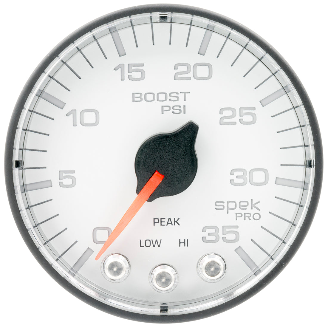 AutoMeter P303128 - GAUGE, BOOST, 2 1/16", 35PSI, STEPPER MOTOR W/PEAK & WARN, WHITE/BLACK, SPEK-PRO 3