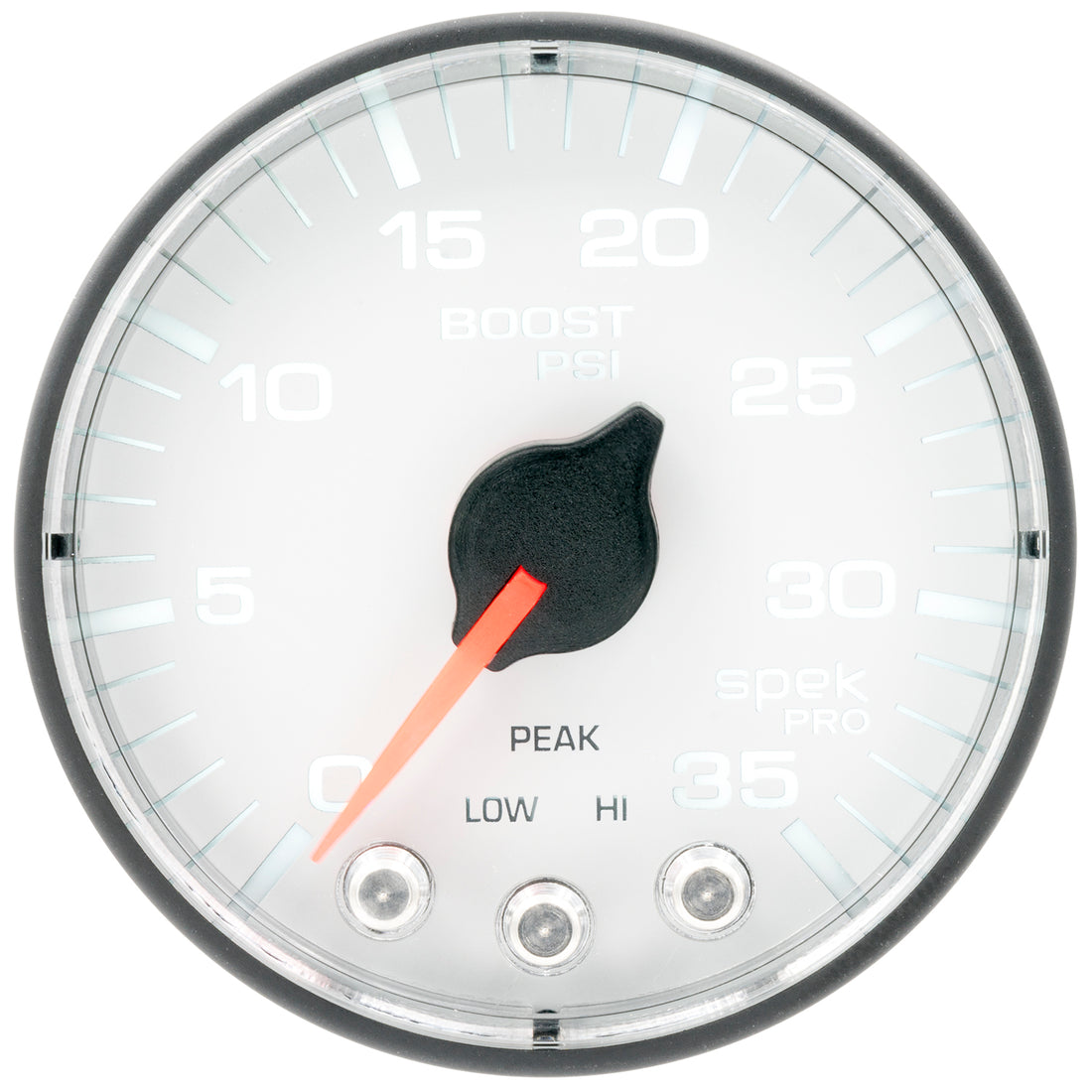 AutoMeter P303128 - GAUGE, BOOST, 2 1/16", 35PSI, STEPPER MOTOR W/PEAK & WARN, WHITE/BLACK, SPEK-PRO 5