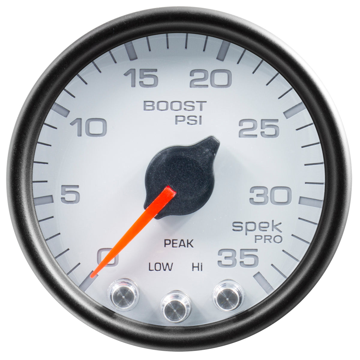 AutoMeter P30312 - GAUGE, BOOST, 2 1/16", 35PSI, STEPPER MOTOR W/PEAK & WARN, WHITE/BLACK, SPEK-PRO 4
