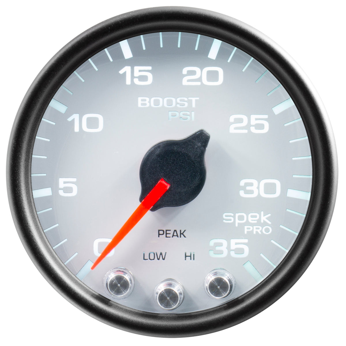 AutoMeter P30312 - GAUGE, BOOST, 2 1/16", 35PSI, STEPPER MOTOR W/PEAK & WARN, WHITE/BLACK, SPEK-PRO 3