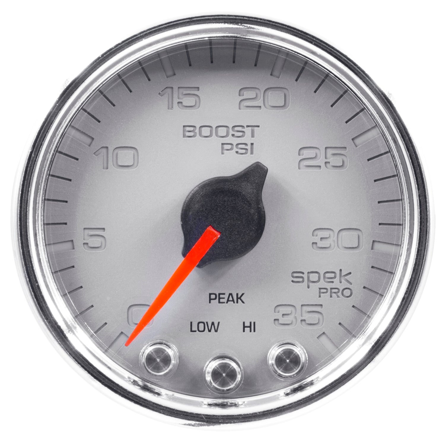 AutoMeter P30321 - GAUGE, BOOST, 2 1/16", 35PSI, STEPPER MOTOR W/PEAK & WARN, SLVR/CHRME, SPEK-PRO 4