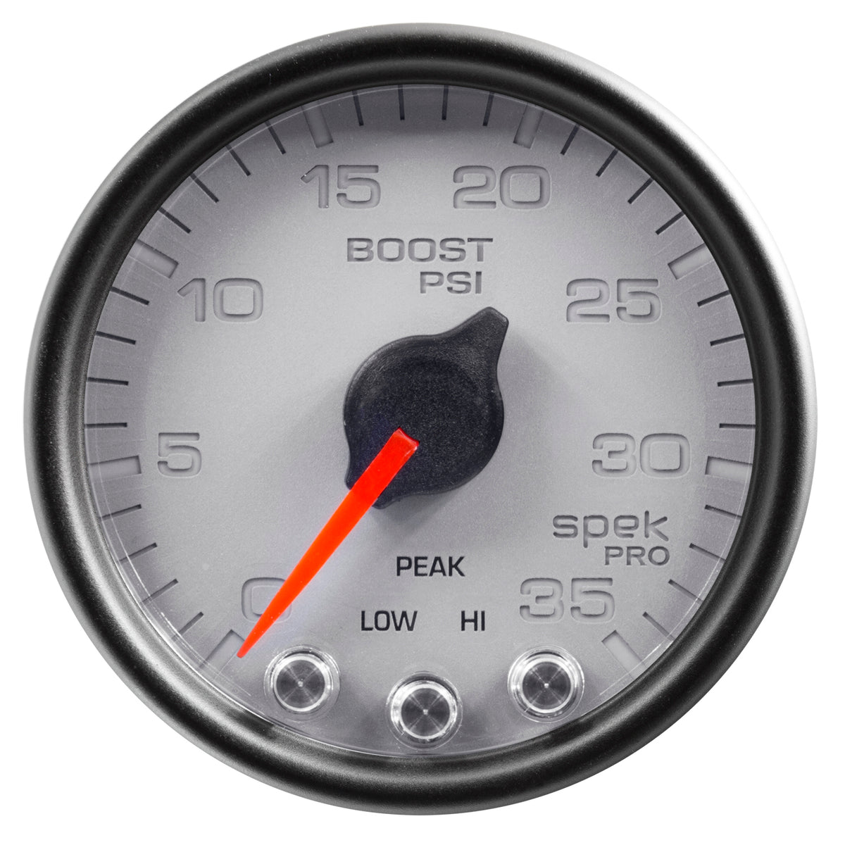 AutoMeter P30322 - GAUGE, BOOST, 2 1/16", 35PSI, STEPPER MOTOR W/PEAK & WARN, SILVER/BLK, SPEK-PRO 4
