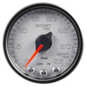 AutoMeter P30322 - GAUGE, BOOST, 2 1/16", 35PSI, STEPPER MOTOR W/PEAK & WARN, SILVER/BLK, SPEK-PRO 4