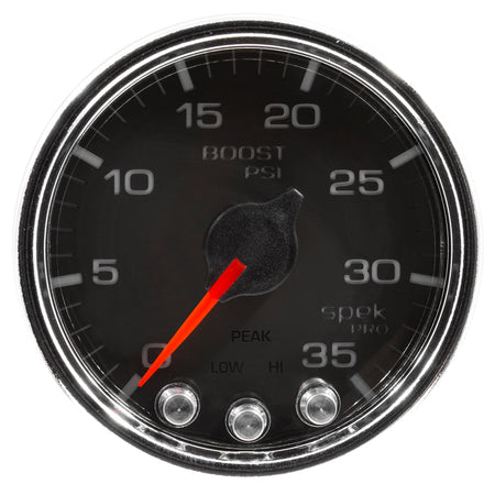 AutoMeter P30331 - GAUGE, BOOST, 2 1/16", 35PSI, STEPPER MOTOR W/PEAK & WARN, BLK/CHROME, SPEK-PRO 4