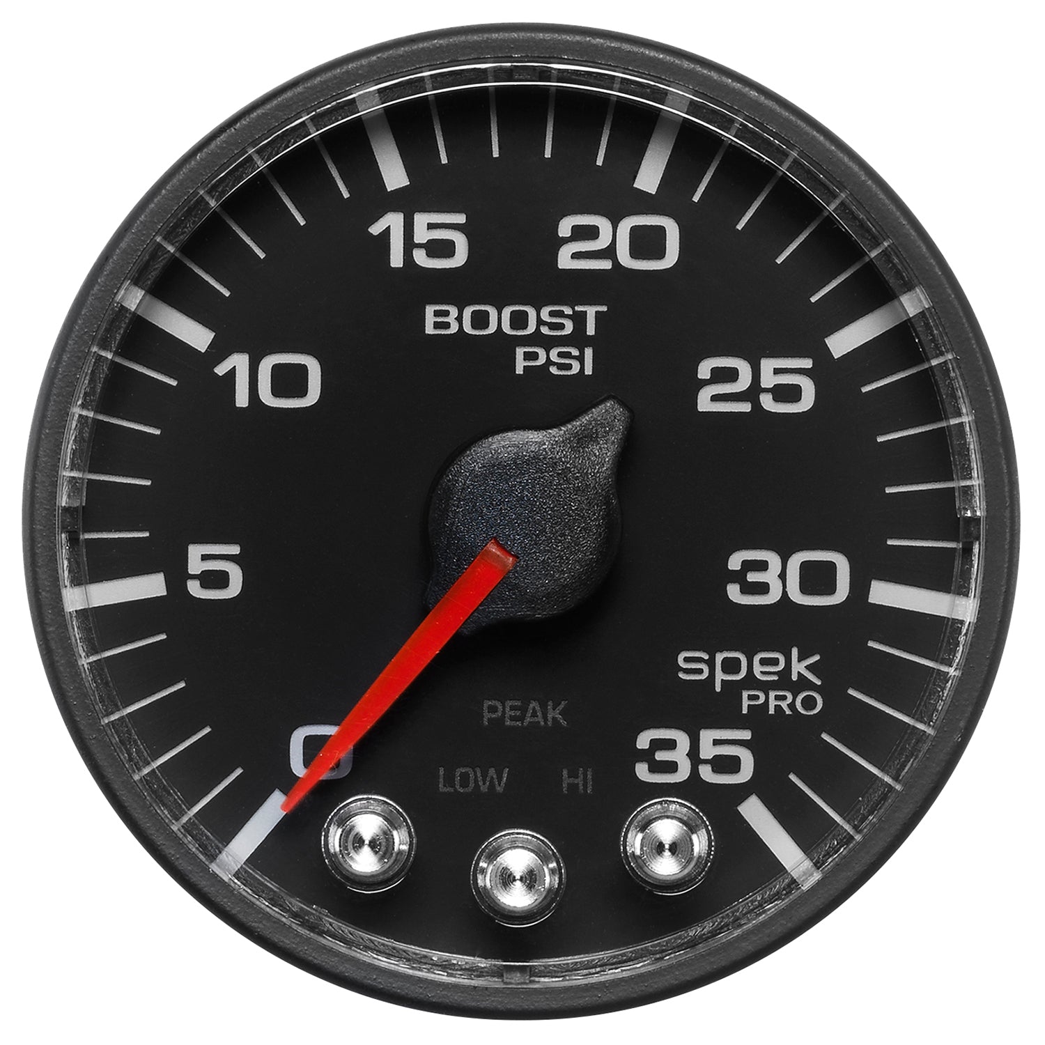 AutoMeter P303328 - GAUGE, BOOST, 2 1/16", 35PSI, STEPPER MOTOR W/PEAK & WARN, BLACK/BLACK, SPEK-PRO