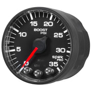 AutoMeter P303328 - GAUGE, BOOST, 2 1/16", 35PSI, STEPPER MOTOR W/PEAK & WARN, BLACK/BLACK, SPEK-PRO