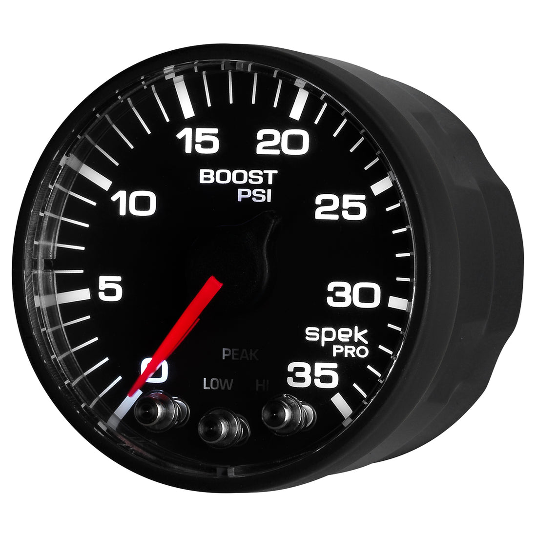 AutoMeter P303328 - GAUGE, BOOST, 2 1/16", 35PSI, STEPPER MOTOR W/PEAK & WARN, BLACK/BLACK, SPEK-PRO
