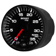 AutoMeter P303328 - GAUGE, BOOST, 2 1/16", 35PSI, STEPPER MOTOR W/PEAK & WARN, BLACK/BLACK, SPEK-PRO