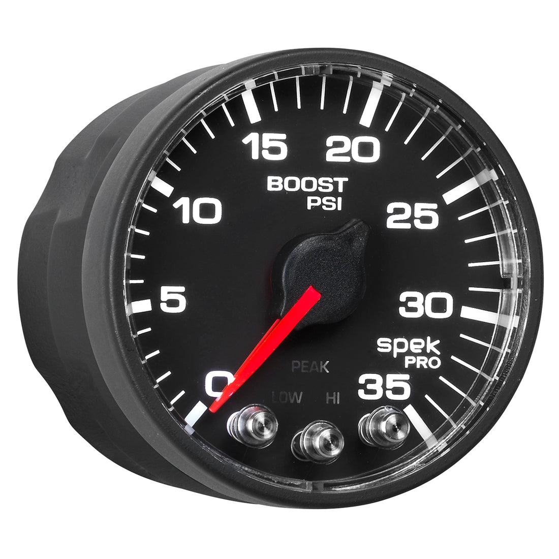 AutoMeter P303328 - GAUGE, BOOST, 2 1/16", 35PSI, STEPPER MOTOR W/PEAK & WARN, BLACK/BLACK, SPEK-PRO