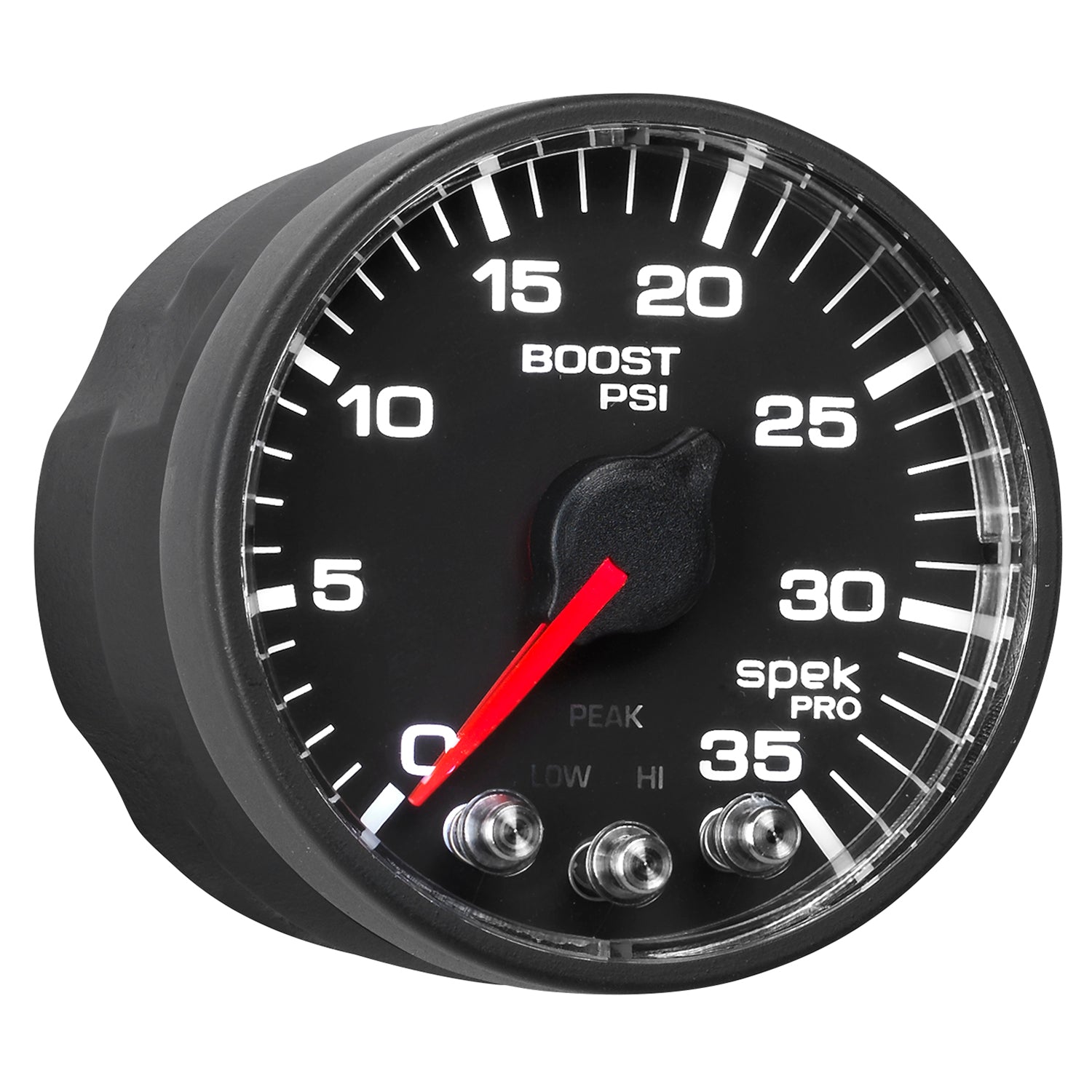 AutoMeter P303328 - GAUGE, BOOST, 2 1/16", 35PSI, STEPPER MOTOR W/PEAK & WARN, BLACK/BLACK, SPEK-PRO