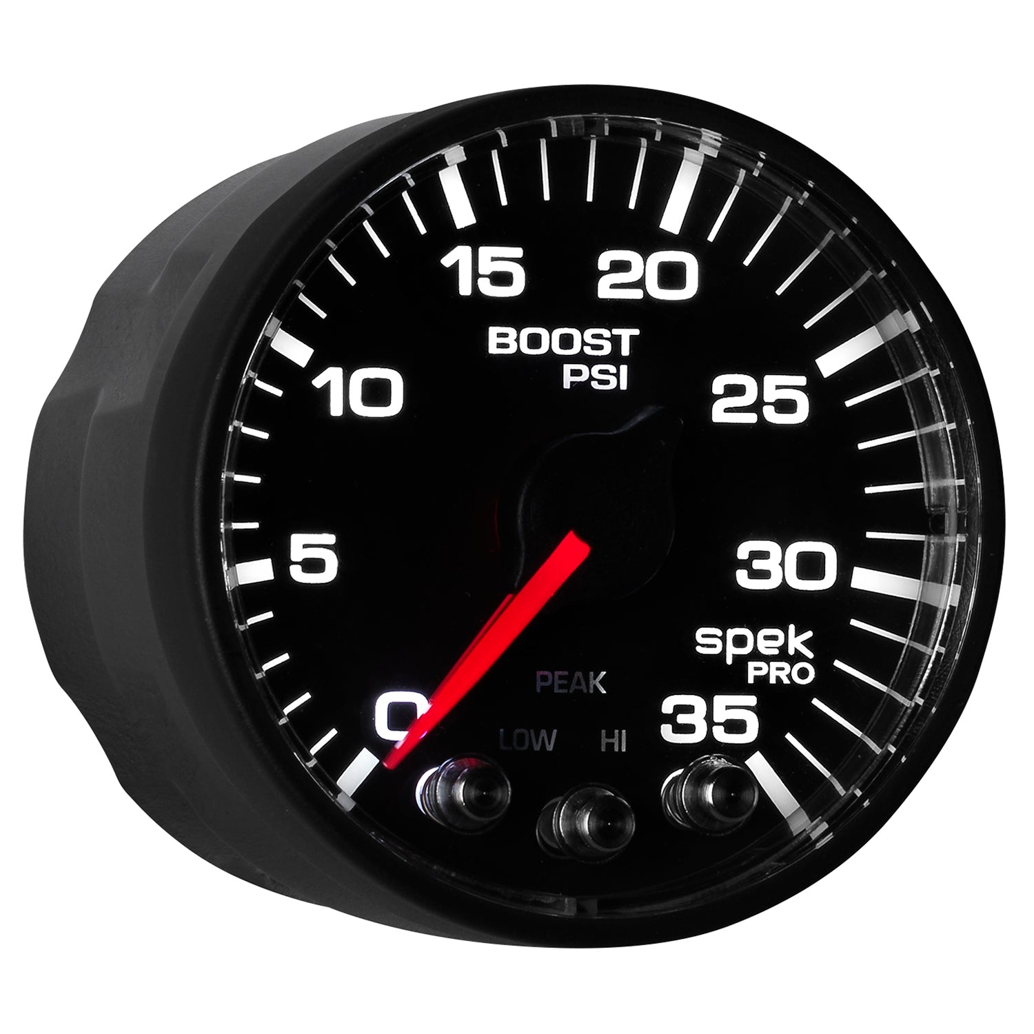 AutoMeter P303328 - GAUGE, BOOST, 2 1/16", 35PSI, STEPPER MOTOR W/PEAK & WARN, BLACK/BLACK, SPEK-PRO