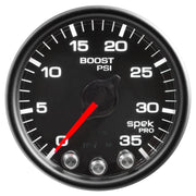 AutoMeter P30332 - GAUGE, BOOST, 2 1/16", 35PSI, STEPPER MOTOR W/PEAK & WARN, BLACK/BLACK, SPEK-PRO 3