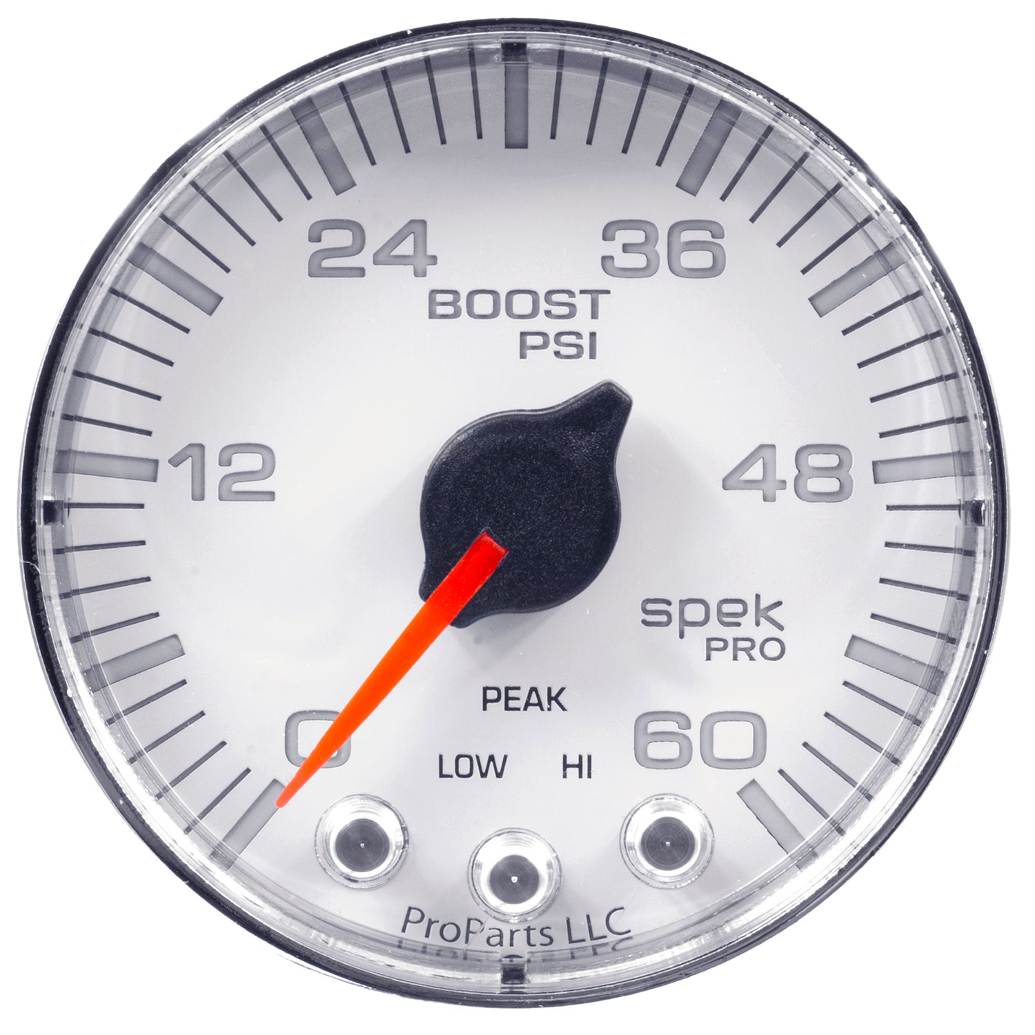 AutoMeter P304118 - GAUGE, BOOST, 2 1/16", 60PSI, STEPPER MOTOR W/PEAK & WARN, WHT/CHRM, SPEK-PRO 4