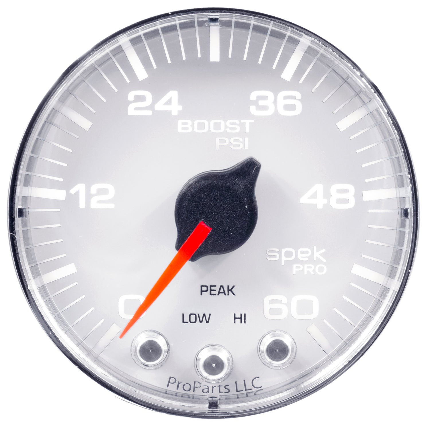 AutoMeter P304118 - GAUGE, BOOST, 2 1/16", 60PSI, STEPPER MOTOR W/PEAK & WARN, WHT/CHRM, SPEK-PRO 3