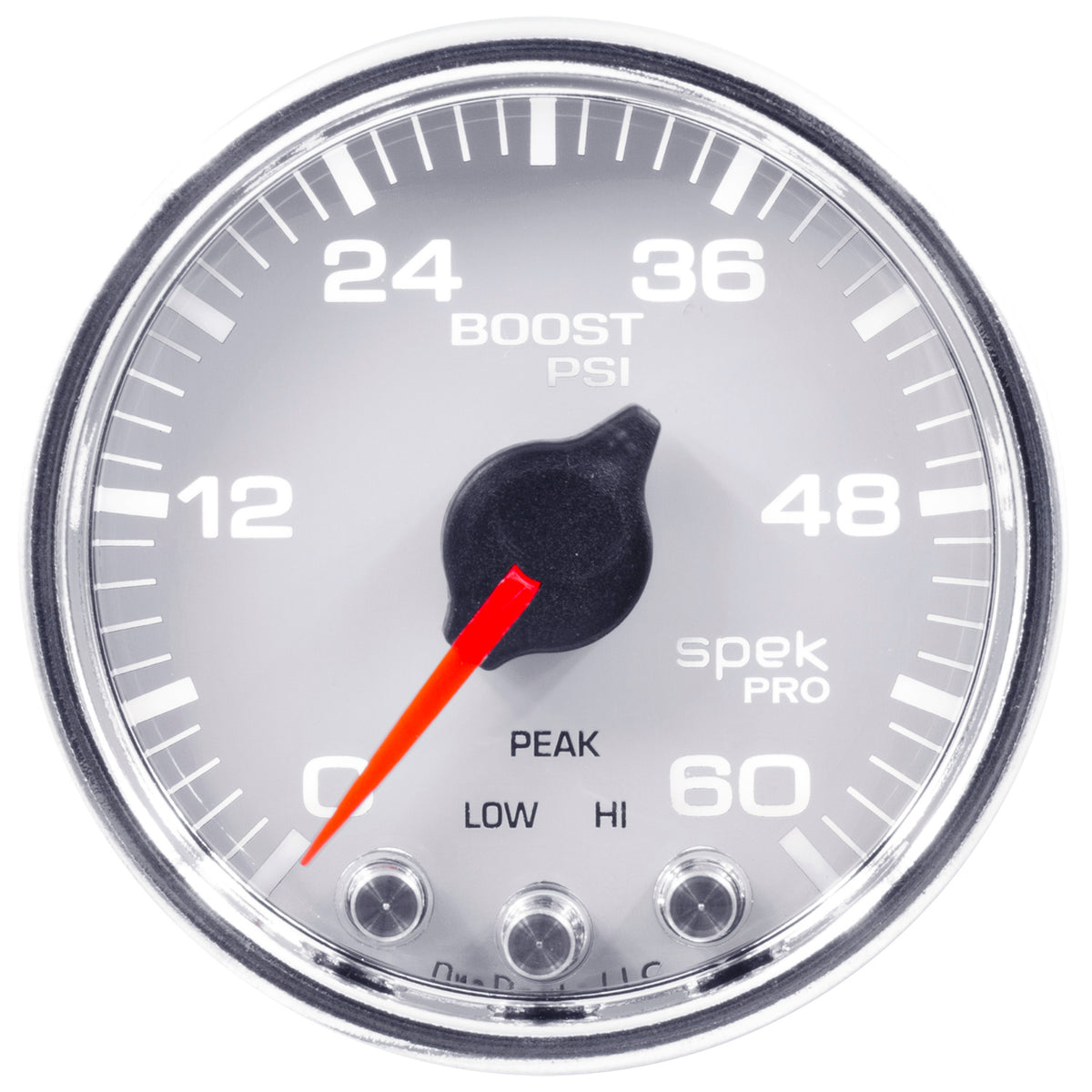 AutoMeter P30411 - GAUGE, BOOST, 2 1/16", 60PSI, STEPPER MOTOR W/PEAK & WARN, WHT/CHRM, SPEK-PRO 3
