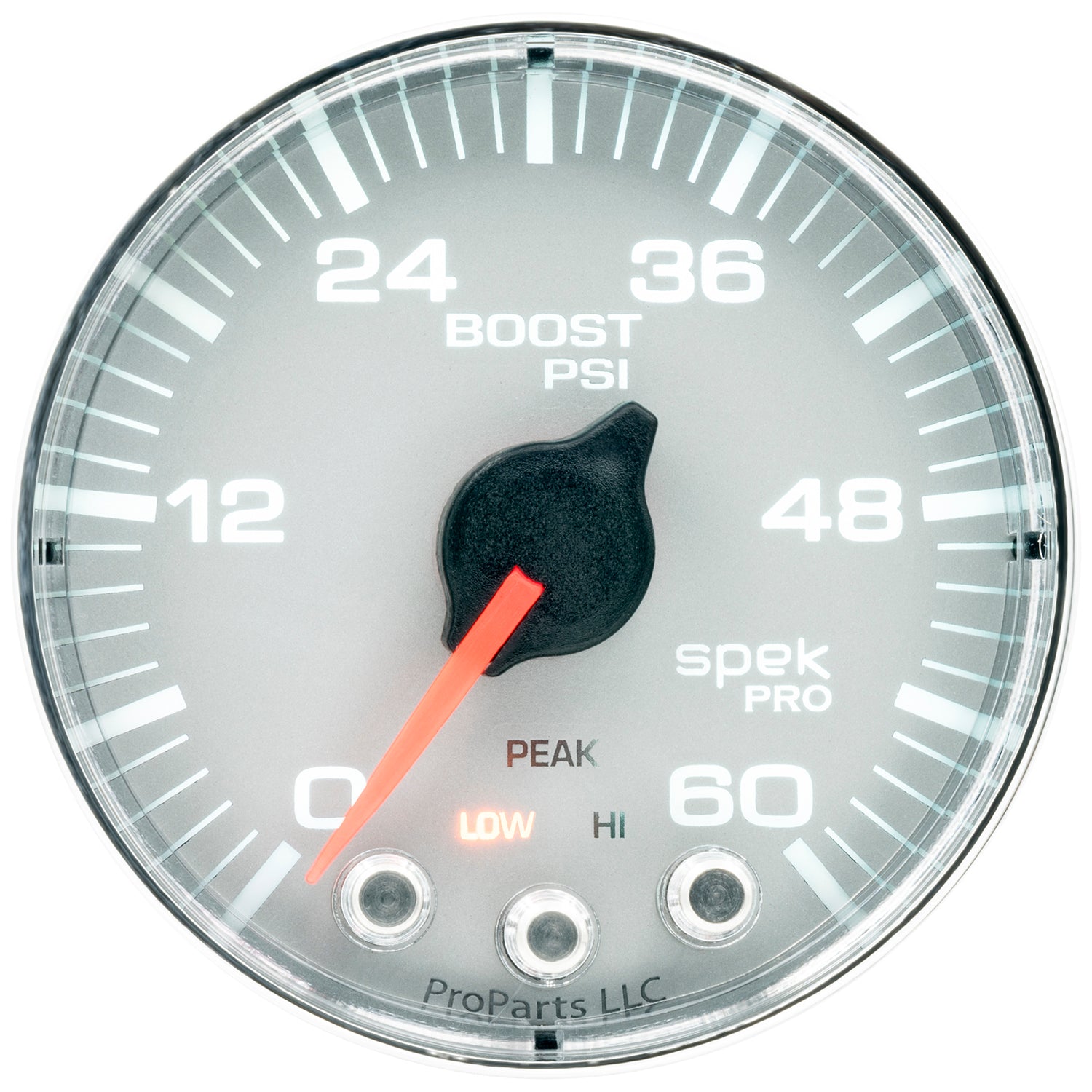 AutoMeter P304218 - GAUGE, BOOST, 2 1/16", 60PSI, STEPPER MOTOR W/PEAK & WARN, SLVR/CHRM, SPEK-PRO 4