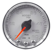 AutoMeter P30421 - GAUGE, BOOST, 2 1/16", 60PSI, STEPPER MOTOR W/PEAK & WARN, SLVR/CHRM, SPEK-PRO 5