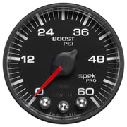 AutoMeter P304328 - GAUGE, BOOST, 2 1/16", 60PSI, STEPPER MOTOR W/PEAK & WARN, BLK/BLACK, SPEK-PRO 4