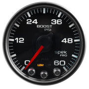 AutoMeter P30432 - GAUGE, BOOST, 2 1/16", 60PSI, STEPPER MOTOR W/PEAK & WARN, BLK/BLACK, SPEK-PRO 1