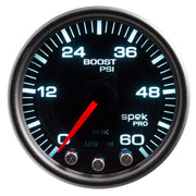 AutoMeter P30452 - GAUGE, BOOST, 2 1/16", 60PSI, STEPPER MOTOR W/PEAK & WARN, BLK/SMOKE/BLACK, SPEK 3