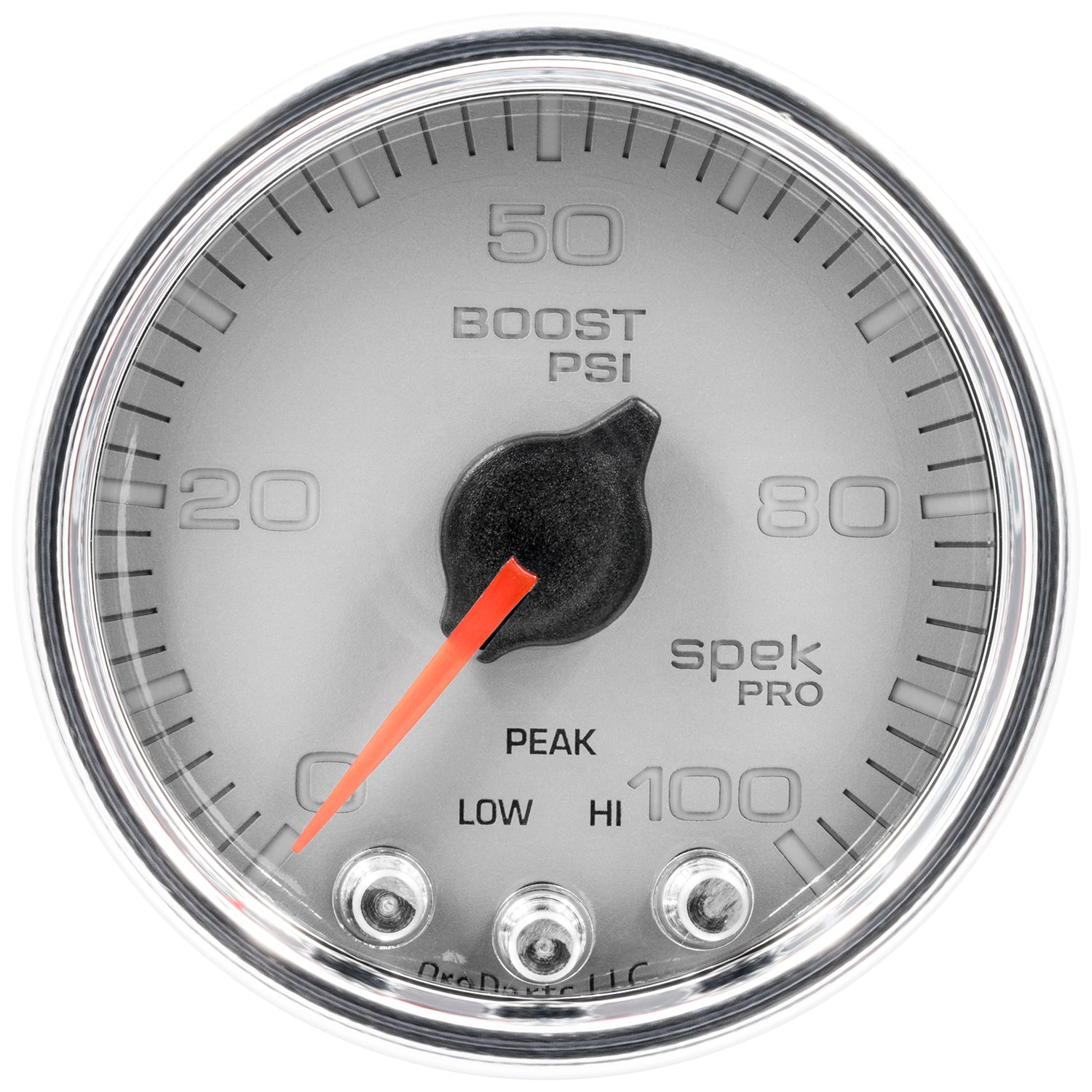 AutoMeter P30521 - GAUGE, BOOST, 2 1/16", 100PSI, STEPPER MOTOR W/PEAK & WARN, SLVR/CHRM, SPEK-PRO 3