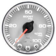 AutoMeter P30521 - GAUGE, BOOST, 2 1/16", 100PSI, STEPPER MOTOR W/PEAK & WARN, SLVR/CHRM, SPEK-PRO 5