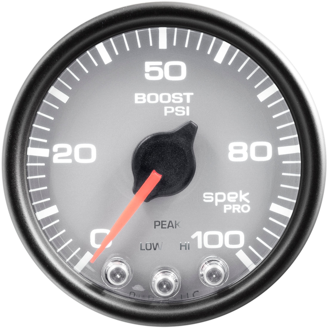 AutoMeter P30522 - GAUGE, BOOST, 2 1/16", 100PSI, STEPPER MOTOR W/PEAK & WARN, SLVR/BLK, SPEK-PRO 4