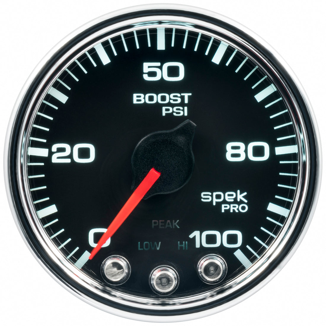 AutoMeter P30531 - GAUGE, BOOST, 2 1/16", 100PSI, STEPPER MOTOR W/PEAK & WARN, BLK/CHRM, SPEK-PRO 3