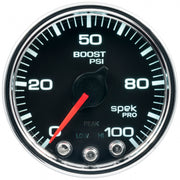 AutoMeter P30531 - GAUGE, BOOST, 2 1/16", 100PSI, STEPPER MOTOR W/PEAK & WARN, BLK/CHRM, SPEK-PRO 3