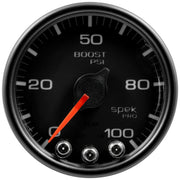 AutoMeter P30532 - GAUGE, BOOST, 2 1/16", 100PSI, STEPPER MOTOR W/PEAK & WARN, BLK/BLK, SPEK-PRO 4