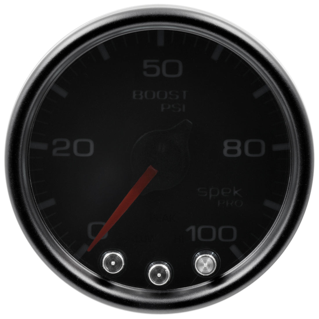 AutoMeter P30552 - GAUGE, BOOST, 2 1/16", 100PSI, STEPPER MOTOR W/PEAK & WARN, BLK/SMOKE/BLK, SPEK 3