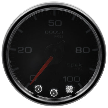 AutoMeter P30552 - GAUGE, BOOST, 2 1/16", 100PSI, STEPPER MOTOR W/PEAK & WARN, BLK/SMOKE/BLK, SPEK 3