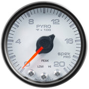 AutoMeter P31012 - GAUGE, PYRO. (EGT), 2 1/16", 2000?F, STEPPER MOTOR W/PEAK & WARN, WHT/BLK, SPEK 4