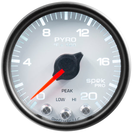 AutoMeter P31012 - GAUGE, PYRO. (EGT), 2 1/16", 2000?F, STEPPER MOTOR W/PEAK & WARN, WHT/BLK, SPEK 3