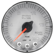 AutoMeter P310218 - GAUGE, PYRO. (EGT), 2 1/16", 2000?F, STEPPER MOTOR W/PEAK & WRN, SLVR/CHRM, SPEK 3